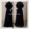 RSE267 Short Sleeve Black Chiffon Dress Bridesmaid Robes